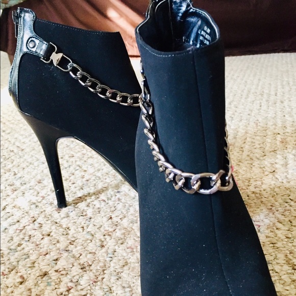 Tall Ankle Boots Dressy Black/Silver - Picture 3 of 5